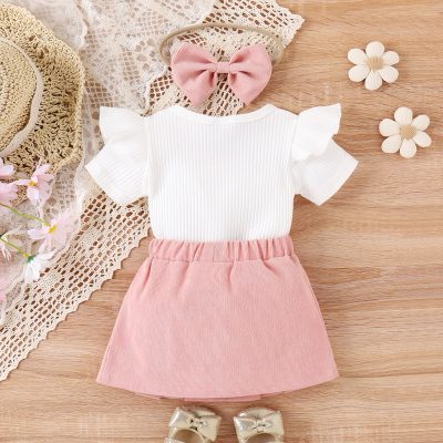 Girls flying sleeve short-sleeved