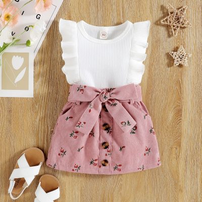 sleeve corduroy skirt